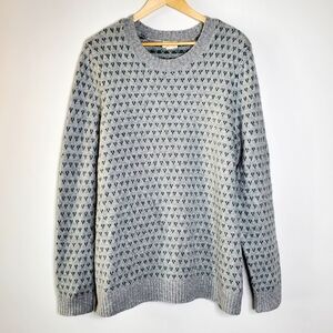 Upwest Acrylic/Wool Blend Gray Green Birds Eye Knit Sweater Men's Size Large